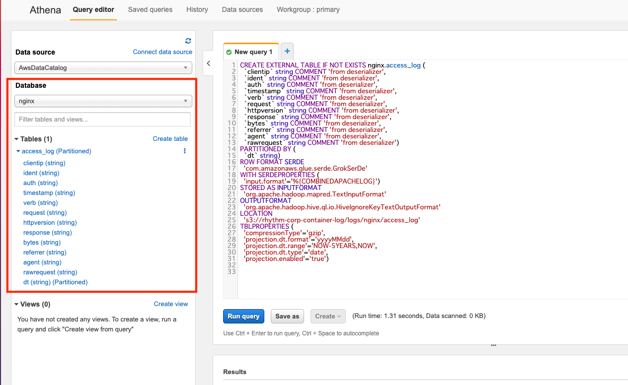 Athena Partition Projectionを使用しNginx アクセスログをクエリする RHYTHM TECH BLOG
